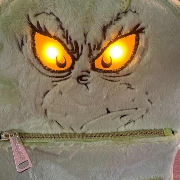 Loungefly light up Dr. Seuss Grinch Plush Backpack - Soft Yellow green